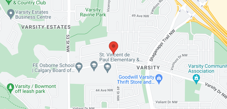 map of 5007 Vallance CR NW